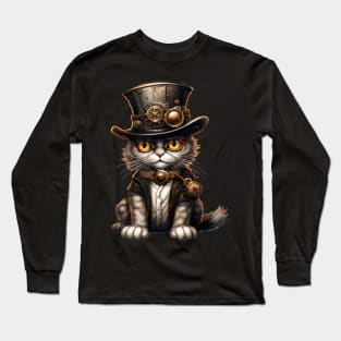 Cat Halloween Steampunk for Cat Lovers Long Sleeve T-Shirt